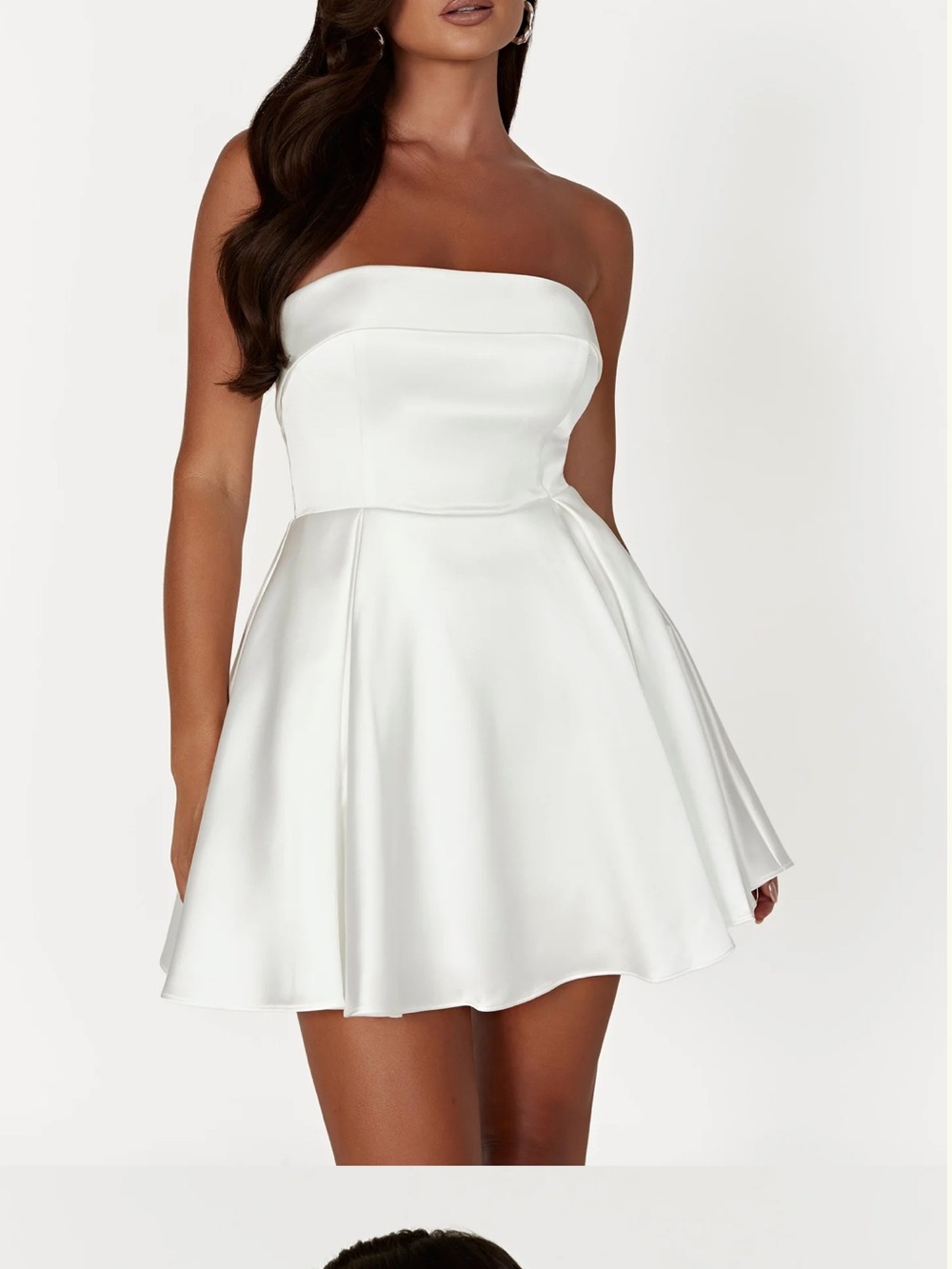 Meshki Eileen white strapless dress